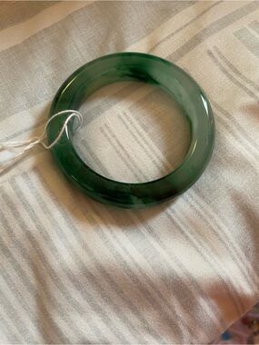 African Jade Bangle Bracelet - Unbranded